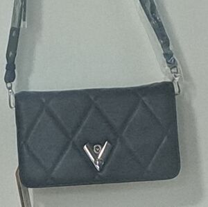 Valentino Orlandi Black Quilted Crossbody Bag